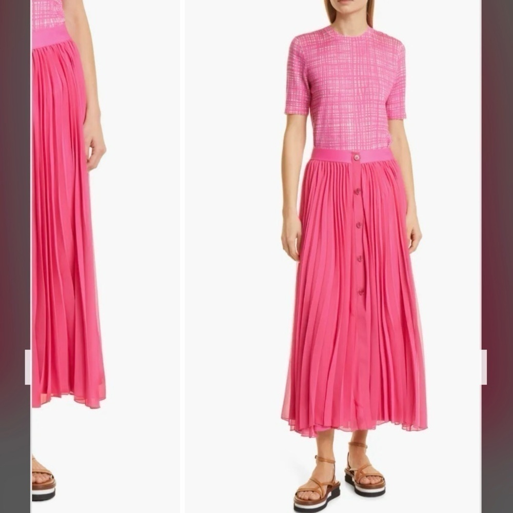 BOSS Eplisa Pleated Skirt in Flamingo Size M - Picture 5 of 13